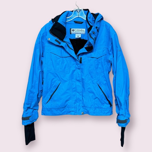 Columbia Jackets & Blazers - Columbia Women’s Titanium Blue Omni-Tech Hooded Zip Jacket Size Large